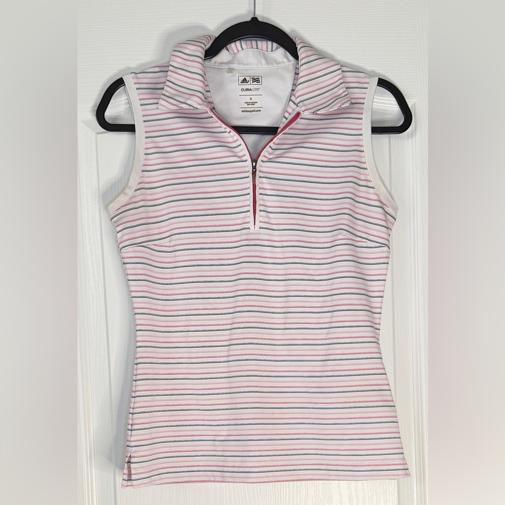 Adidas Climalite Golf Sleeveless Polo Shirt Small